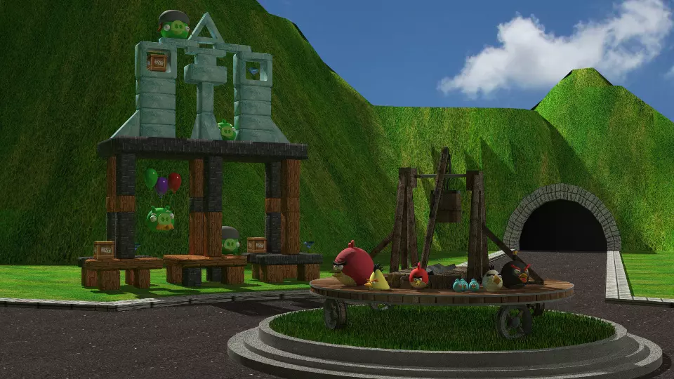 ANGRY BIRDS PACK - 8 BIRDS 4 PIGS AND 2 ITEMS Low-poly 3D model_0