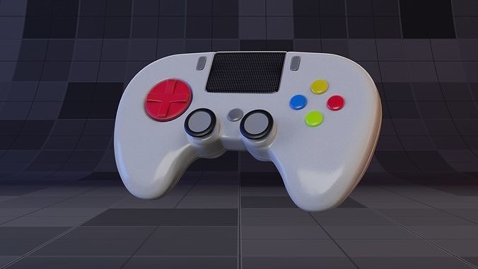 Abstract  Colorful Gamepad Low-poly 3D model