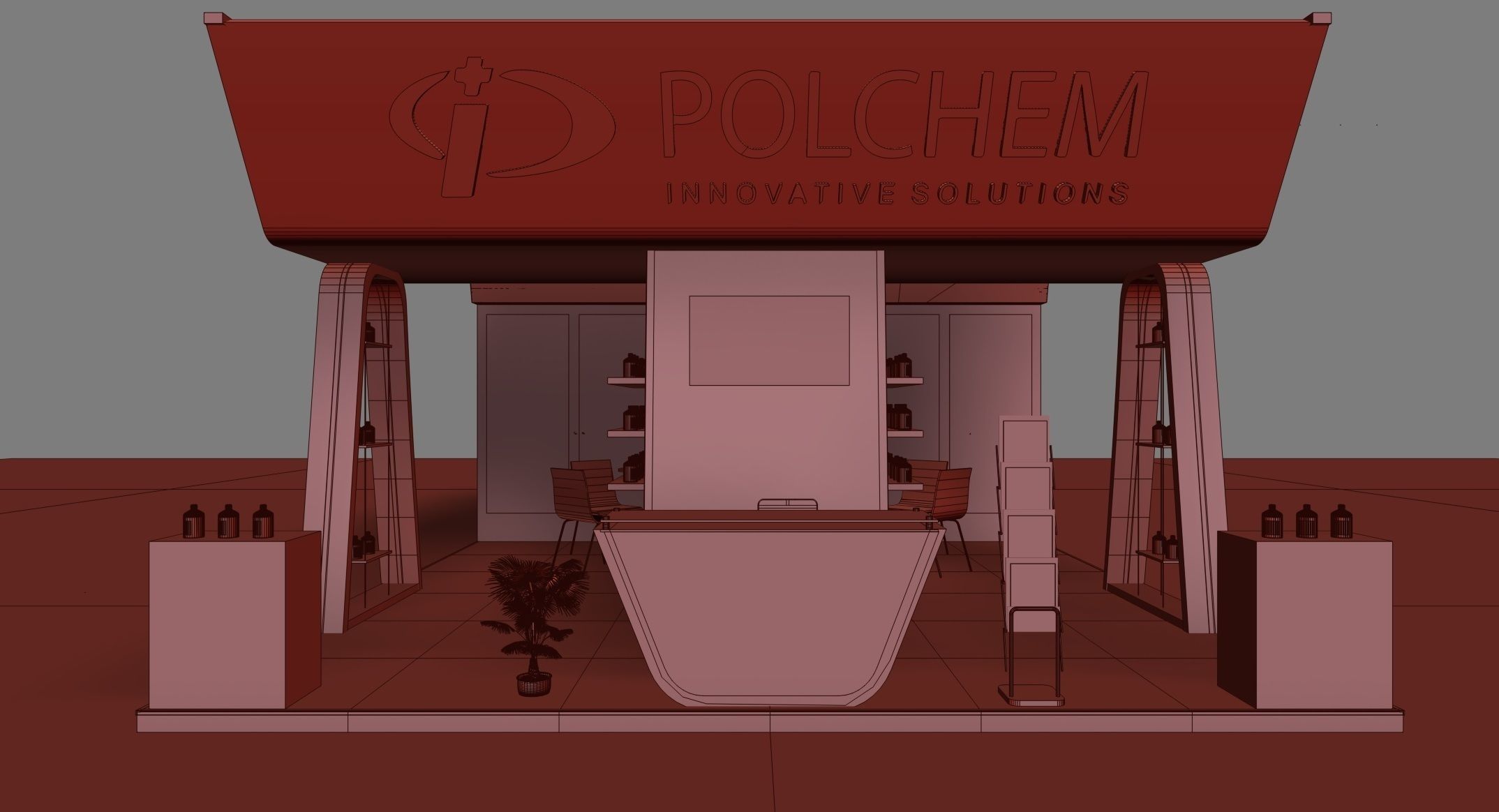 Exhibition stand 6 x 6 meters 3D model_6