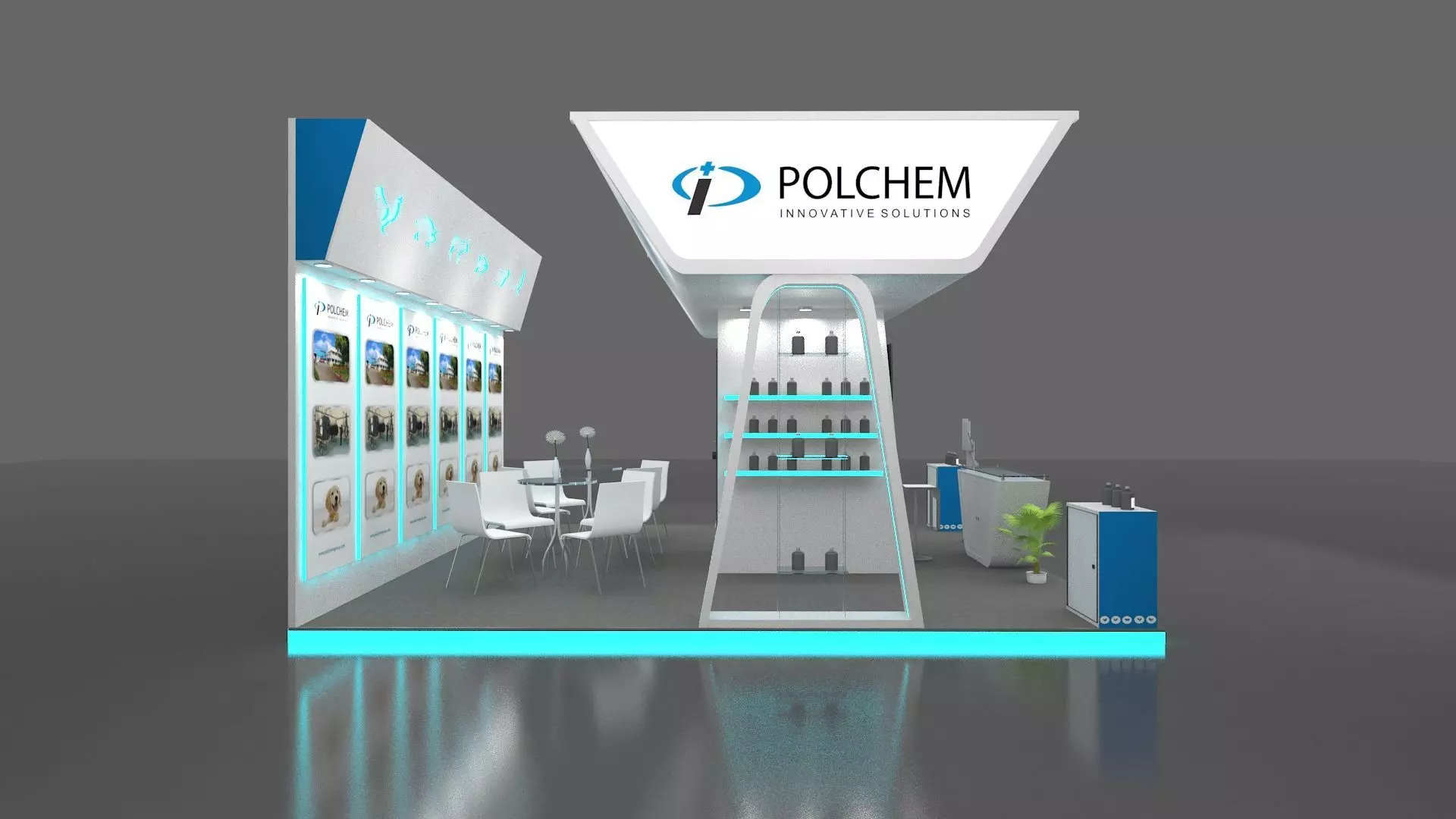 Exhibition stand 6 x 6 meters 3D model_0