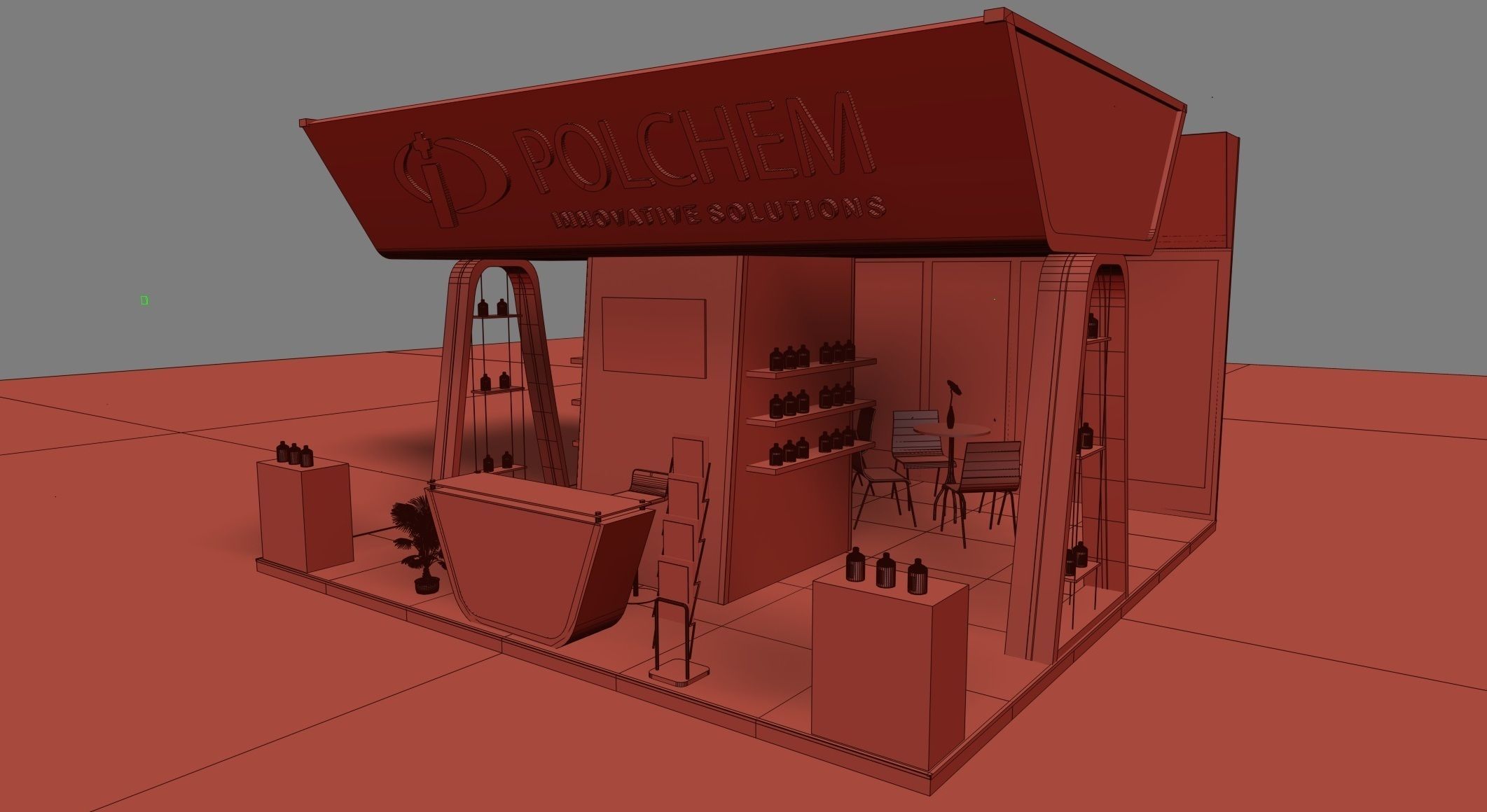 Exhibition stand 6 x 6 meters 3D model_7