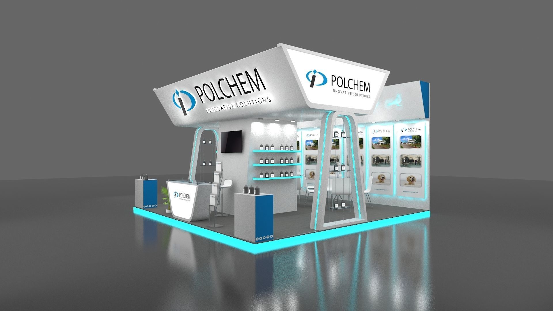 Exhibition stand 6 x 6 meters 3D model_2