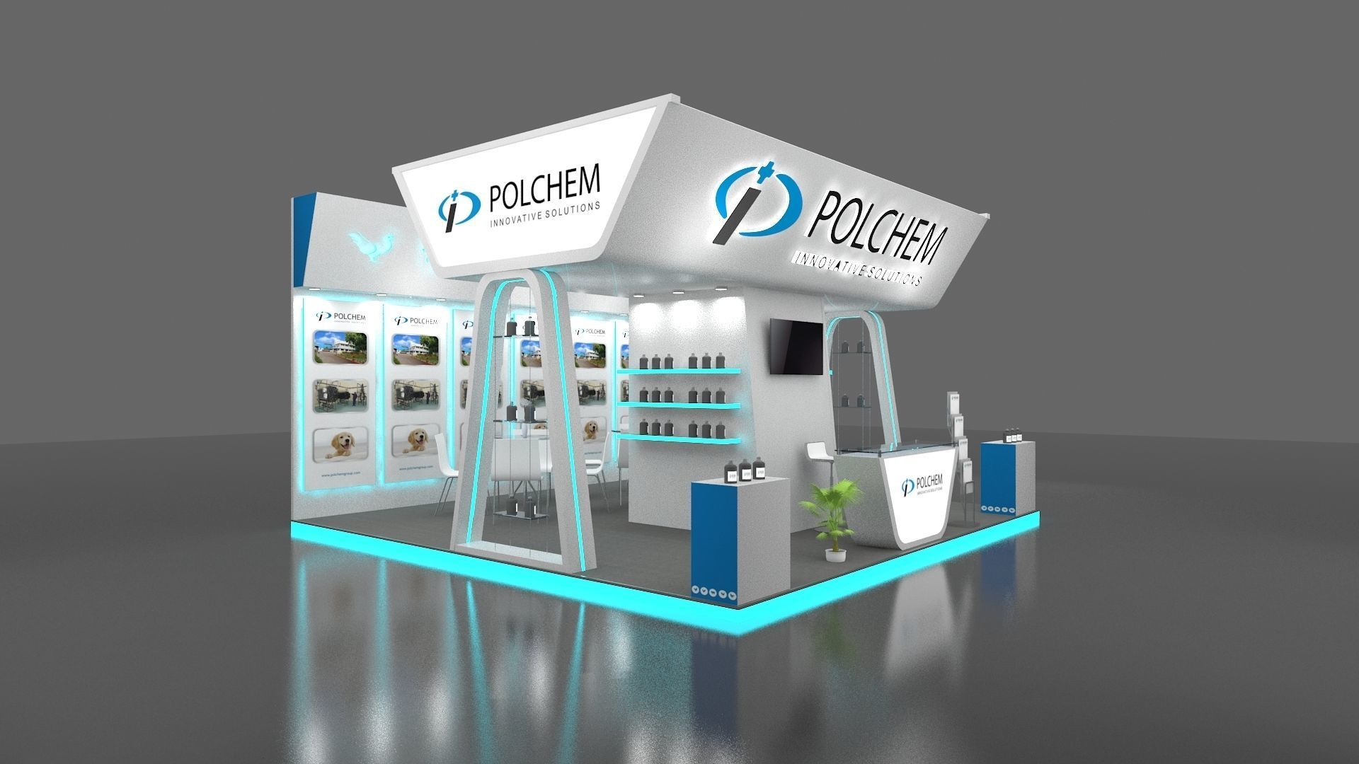 Exhibition stand 6 x 6 meters 3D model_3