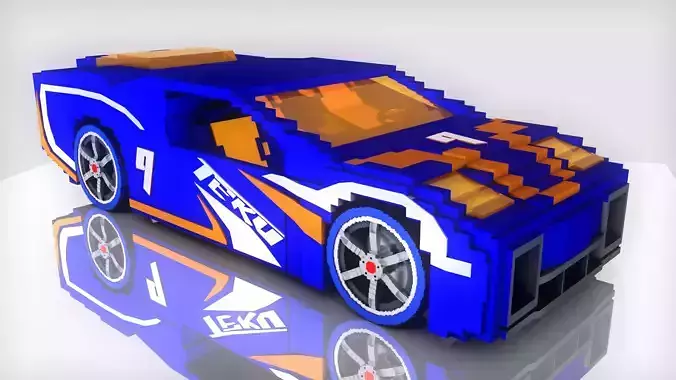 Minecraft Reverb Car 3D Model V1 Free 3D model