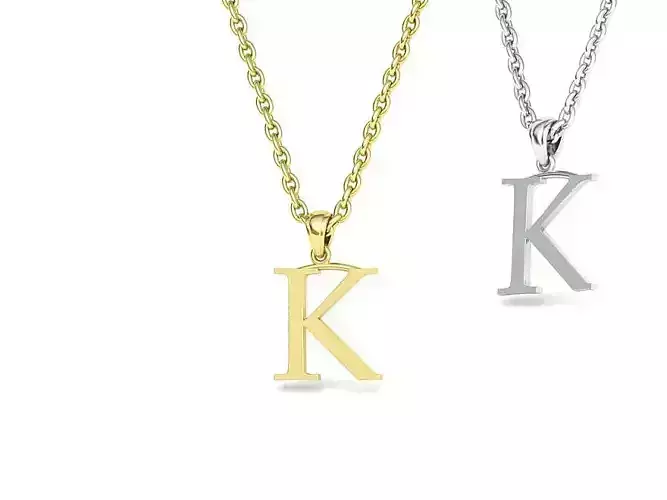 K INITIAL LETTER NECKLACE printable 3dmodel  3D print model