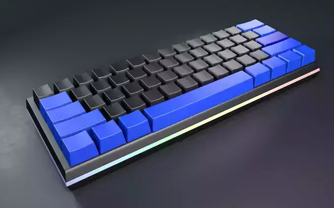 Custom RGB Keyboard 3D Model  Free 3D model