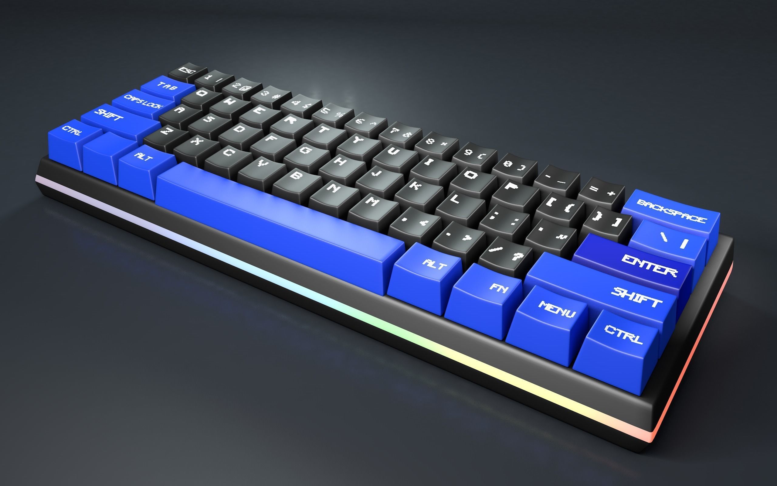 Custom RGB Keyboard 3D Model  Free 3D model_3