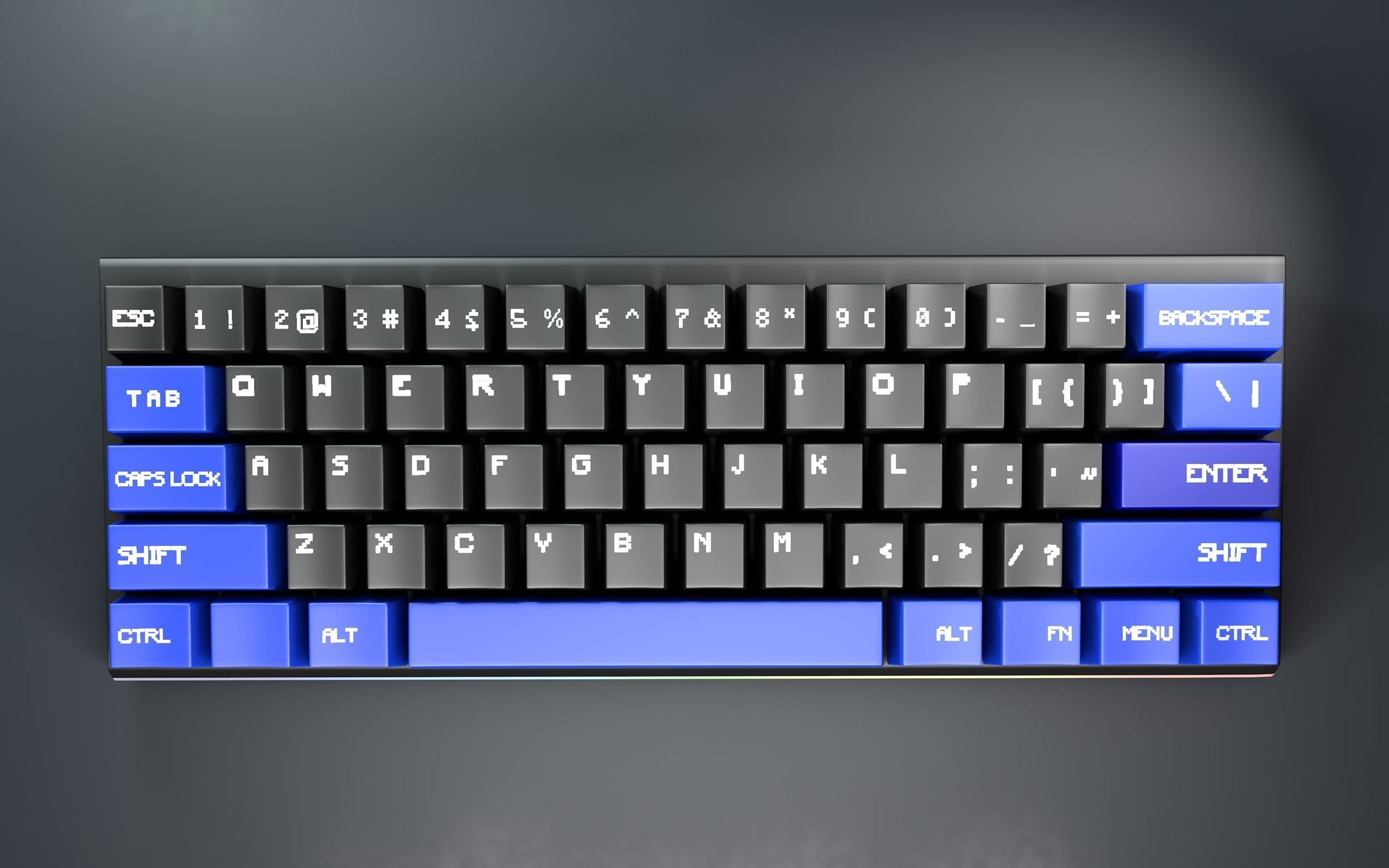 Custom RGB Keyboard 3D Model  Free 3D model_2