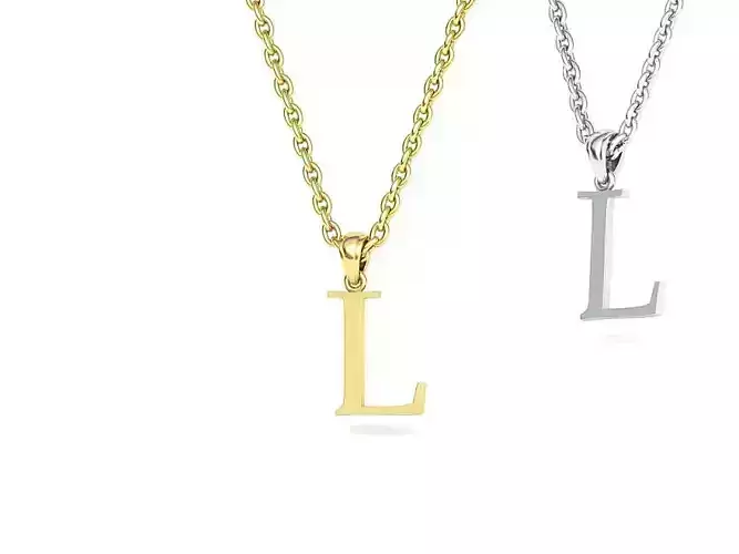 L INITIAL LETTER NECKLACE printable 3dmodel 3D print model
