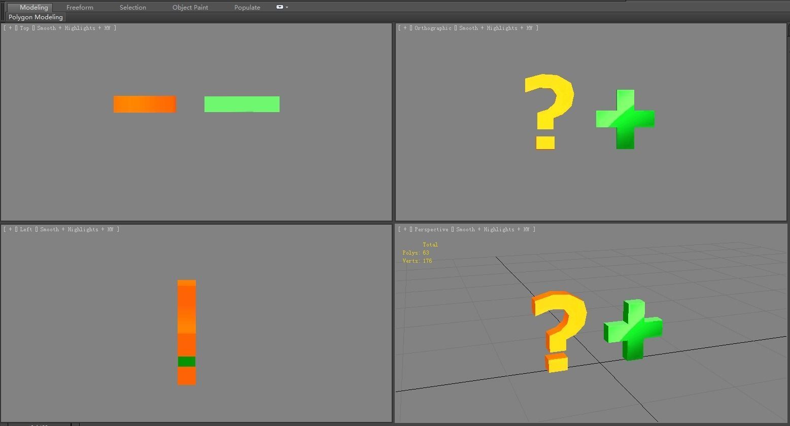 Cartoon question mark - medical care buff Low-poly 3D model_3