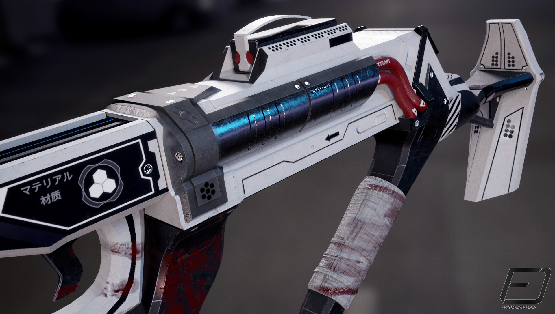 Modern Sci-Fi SMG Low-poly 3D model_1