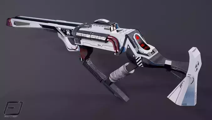 Modern Sci-Fi SMG Low-poly 3D model