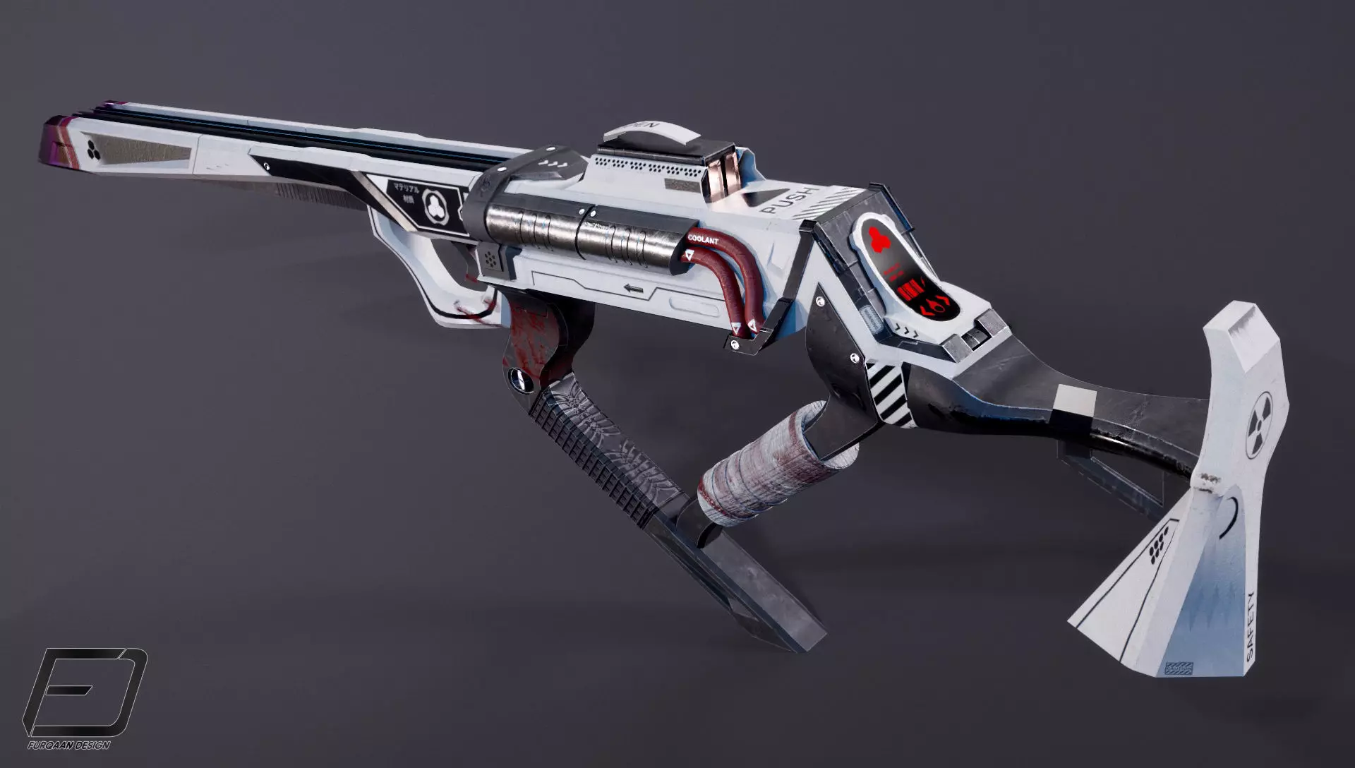 Modern Sci-Fi SMG Low-poly 3D model_0