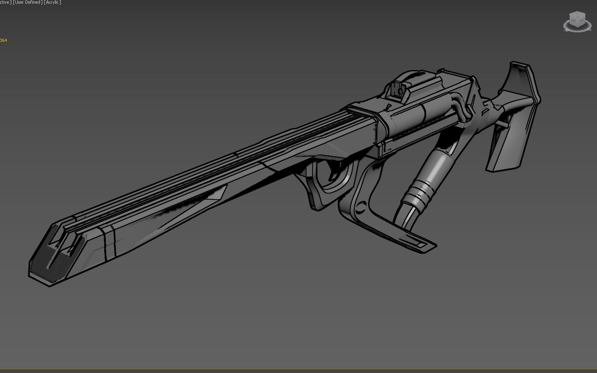 Modern Sci-Fi SMG Low-poly 3D model_8