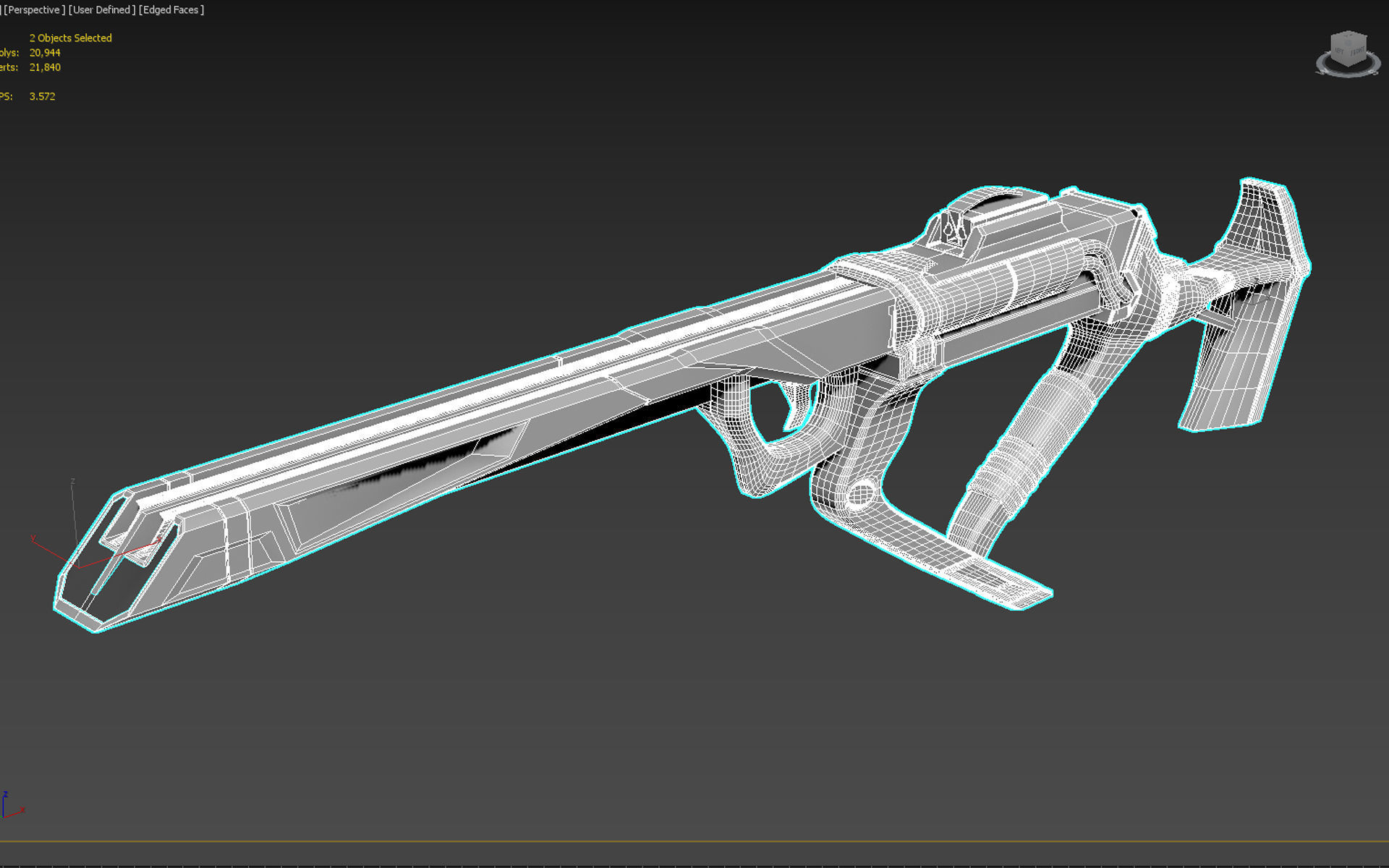 Modern Sci-Fi SMG Low-poly 3D model_10