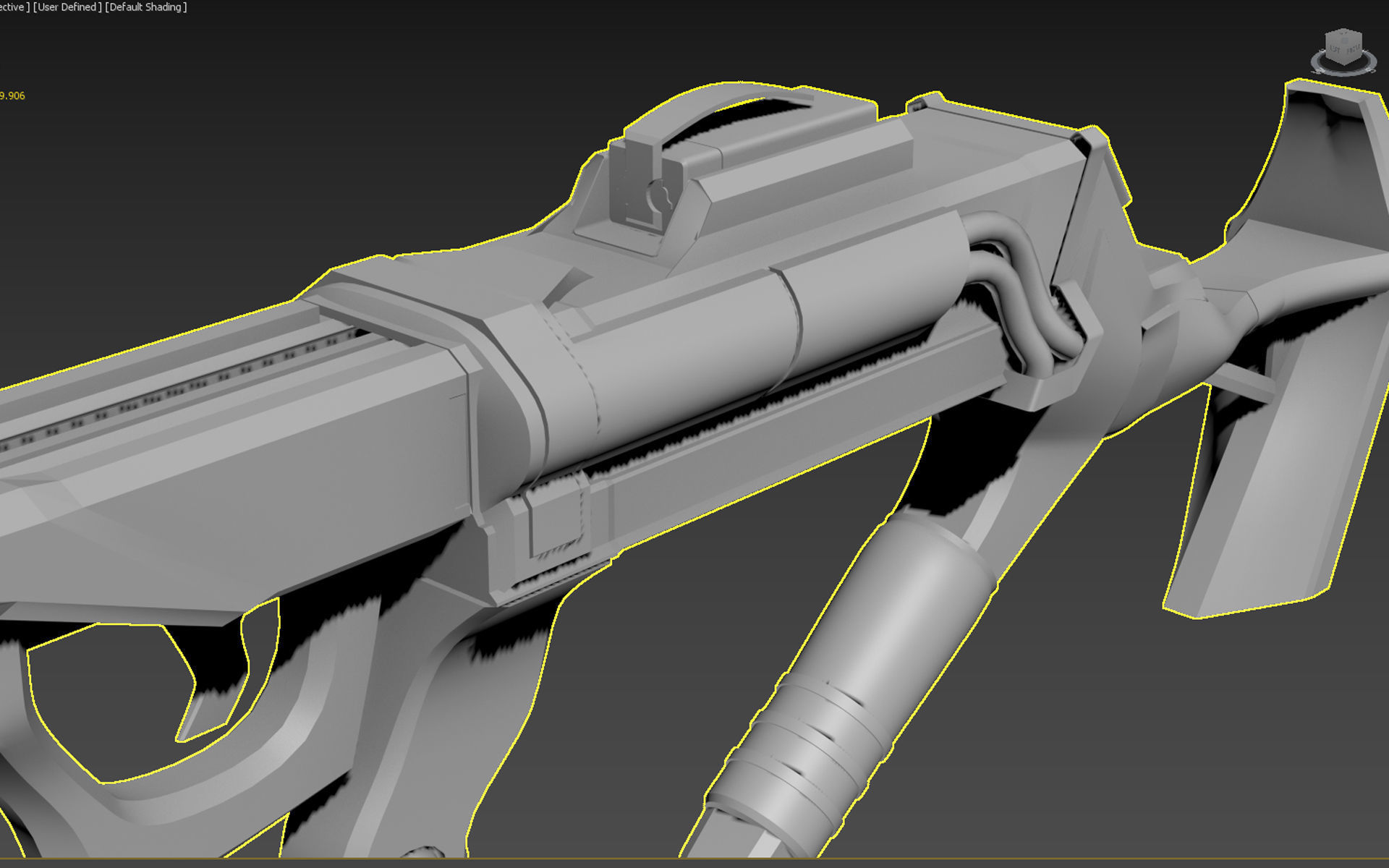 Modern Sci-Fi SMG Low-poly 3D model_12