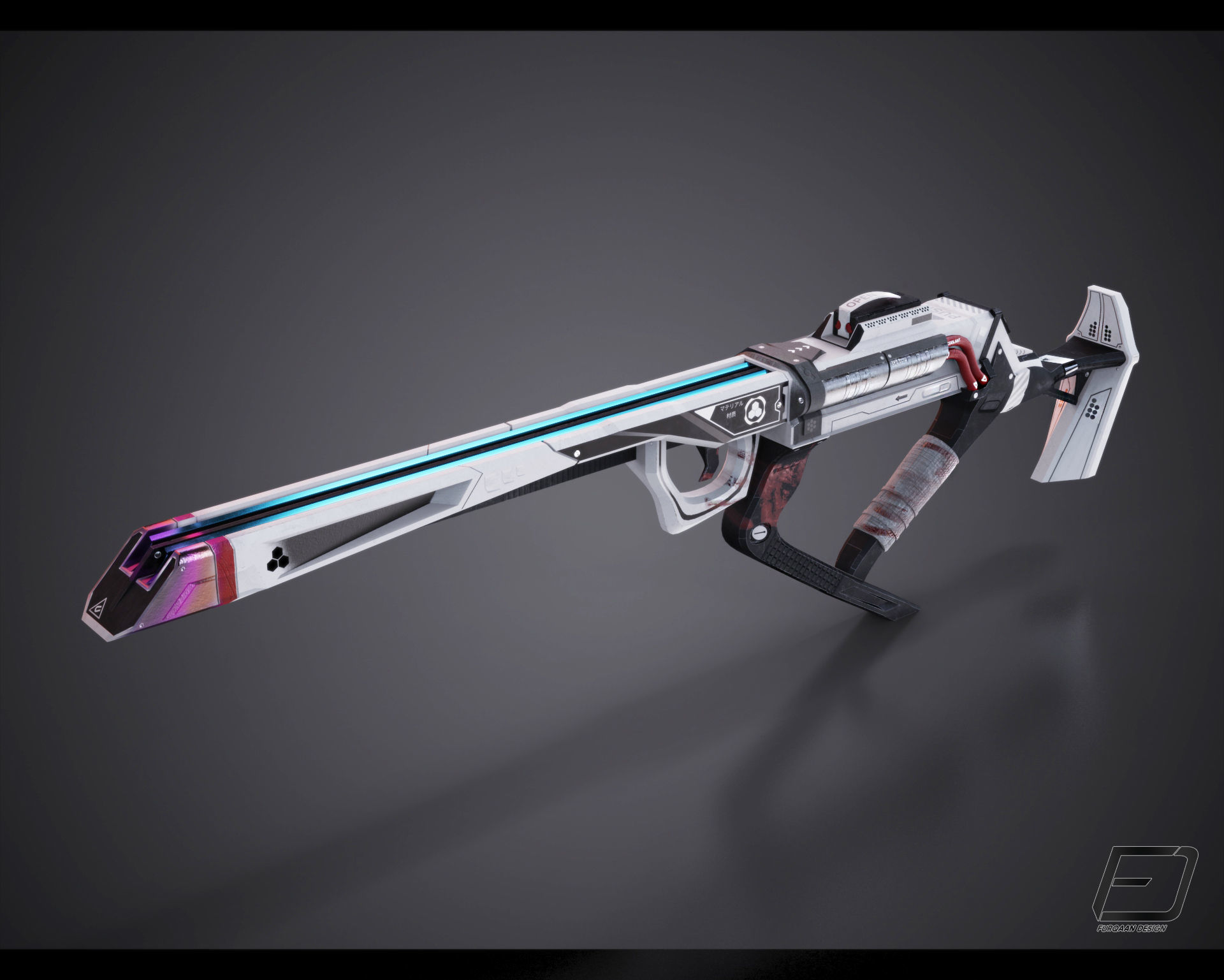 Modern Sci-Fi SMG Low-poly 3D model_2