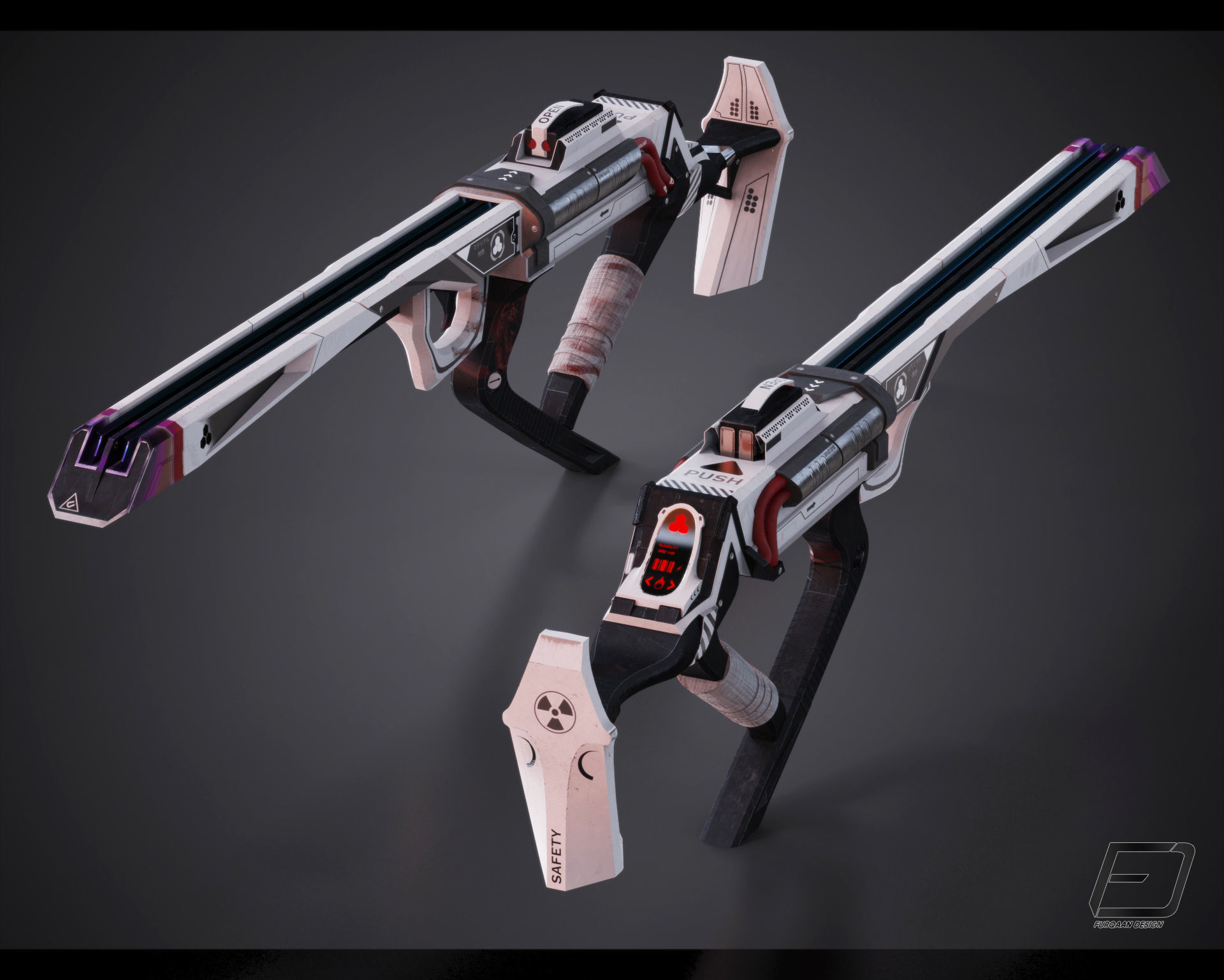 Modern Sci-Fi SMG Low-poly 3D model_5