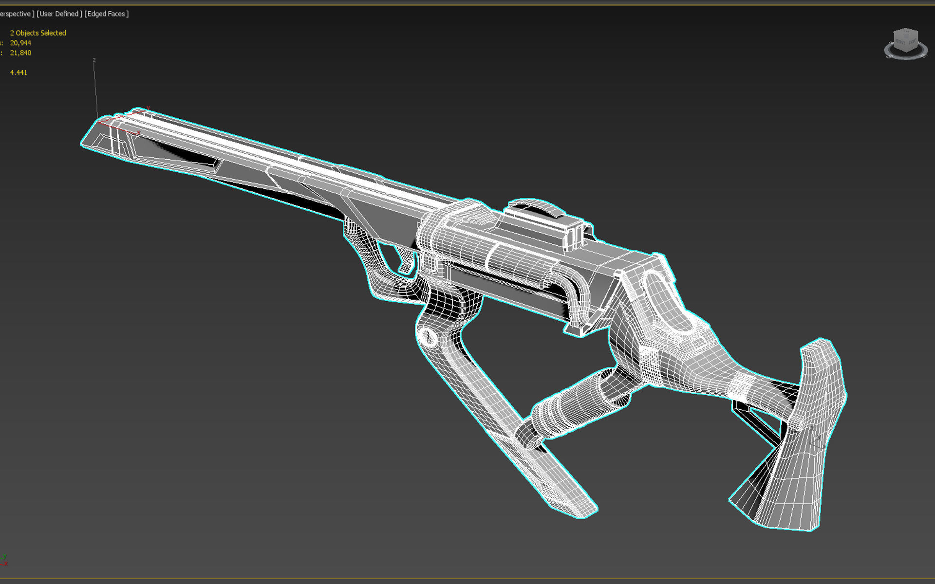 Modern Sci-Fi SMG Low-poly 3D model_11