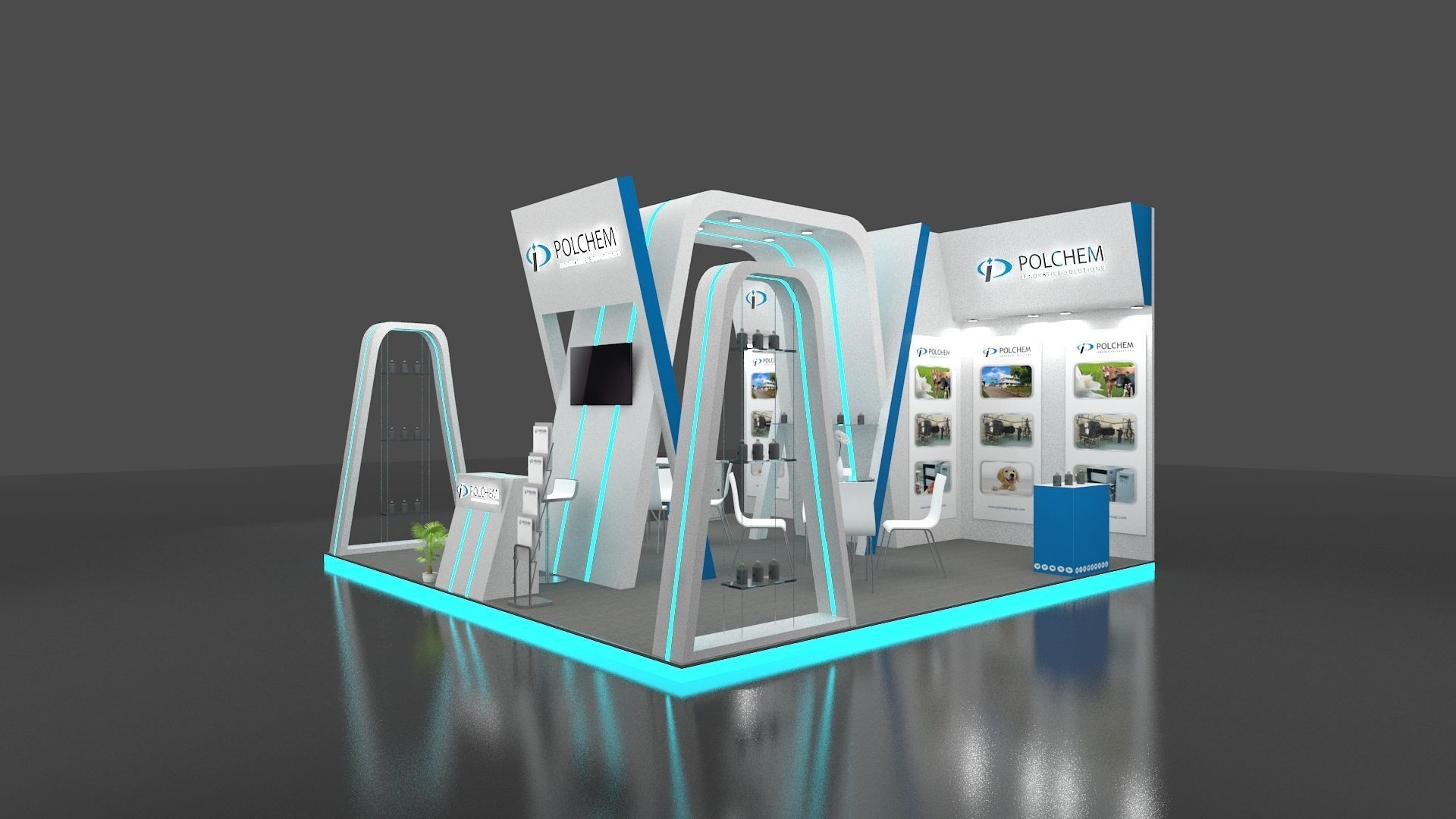 Exhibition stand 6 x 6 meters 3D model_4