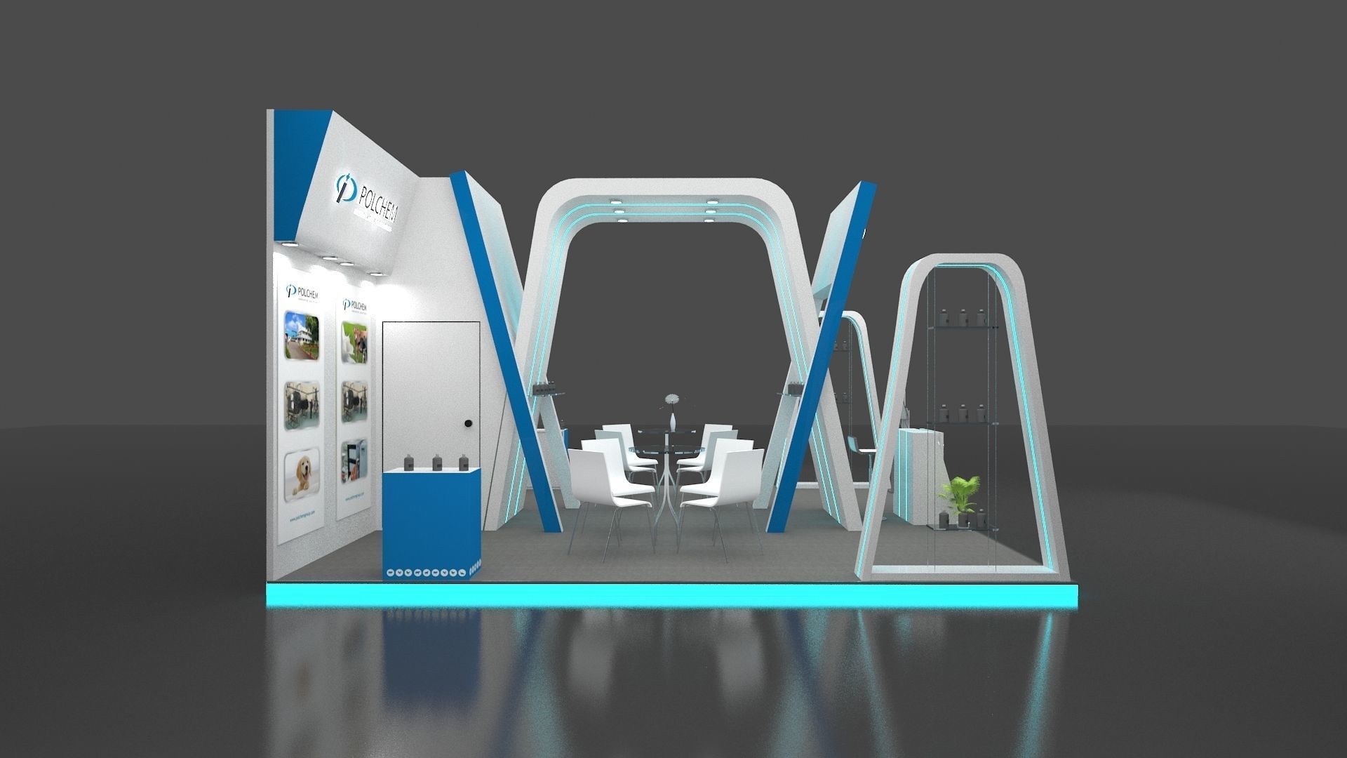 Exhibition stand 6 x 6 meters 3D model_2