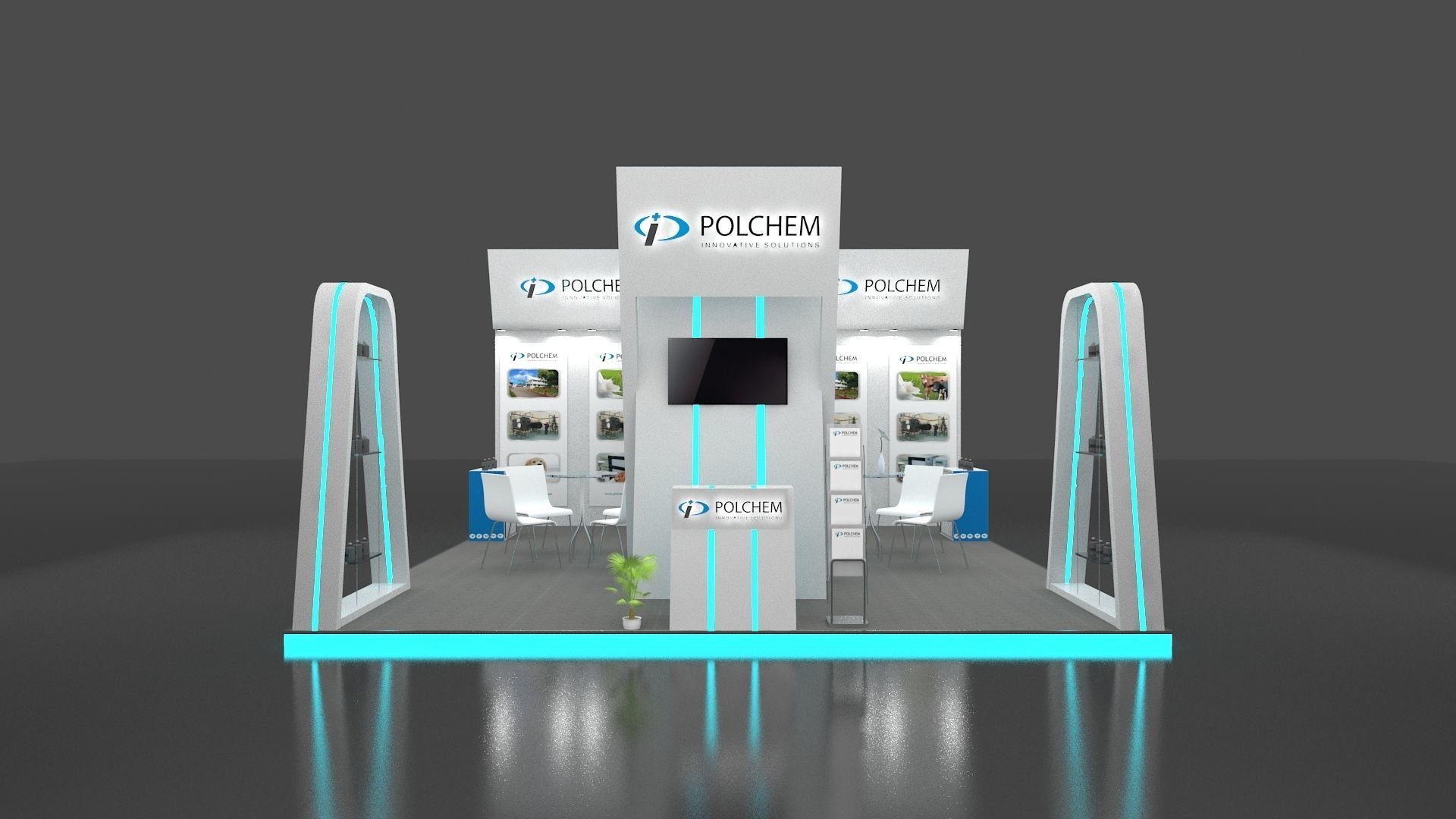 Exhibition stand 6 x 6 meters 3D model_1
