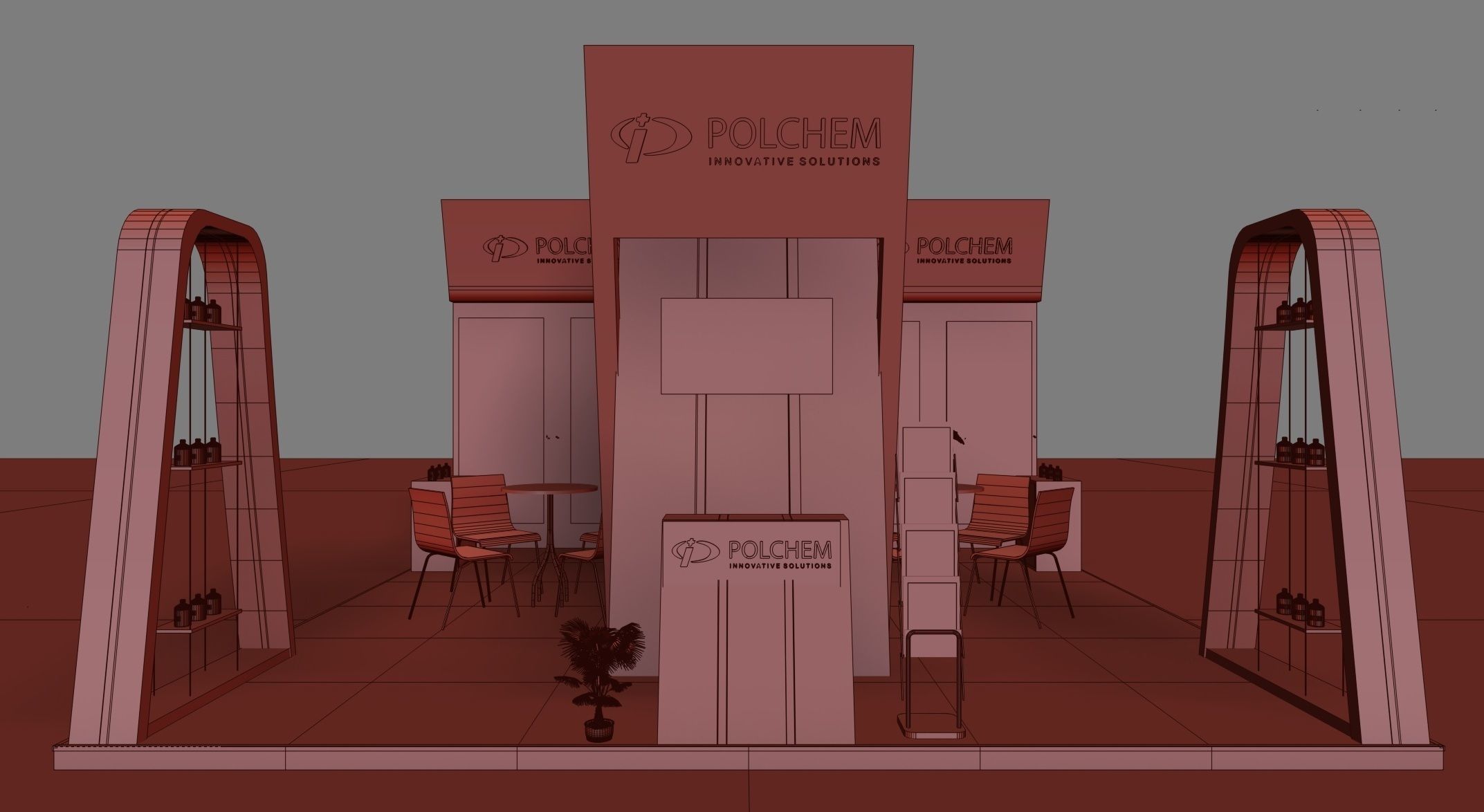 Exhibition stand 6 x 6 meters 3D model_7