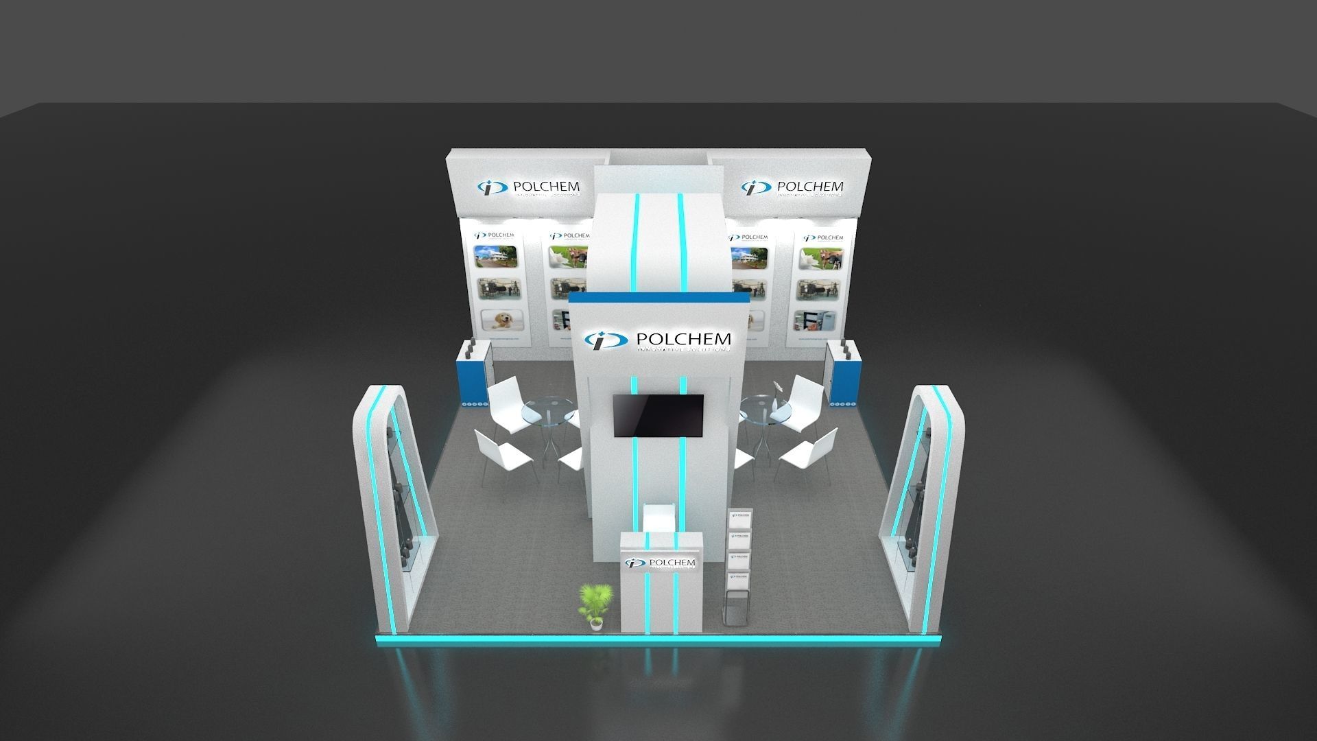 Exhibition stand 6 x 6 meters 3D model_6
