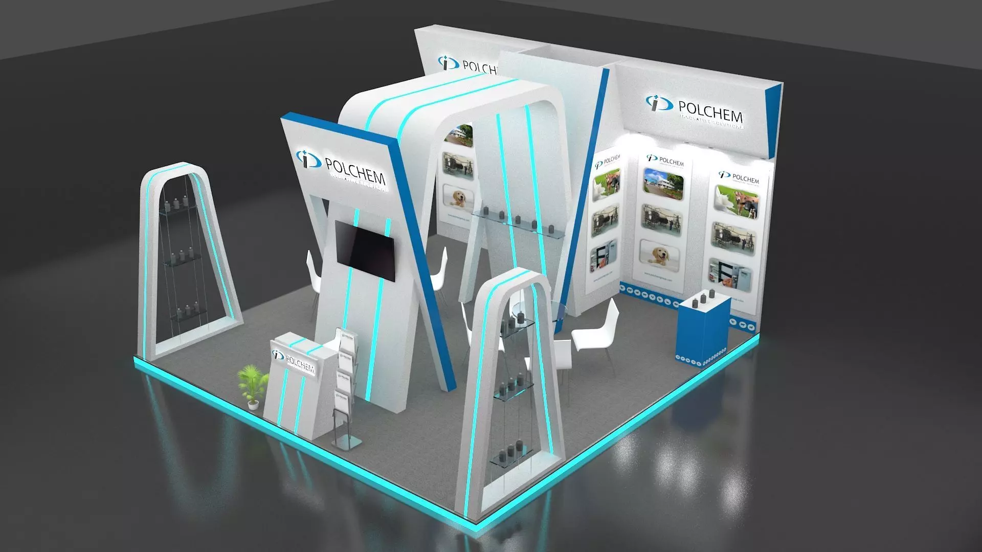 Exhibition stand 6 x 6 meters 3D model_0