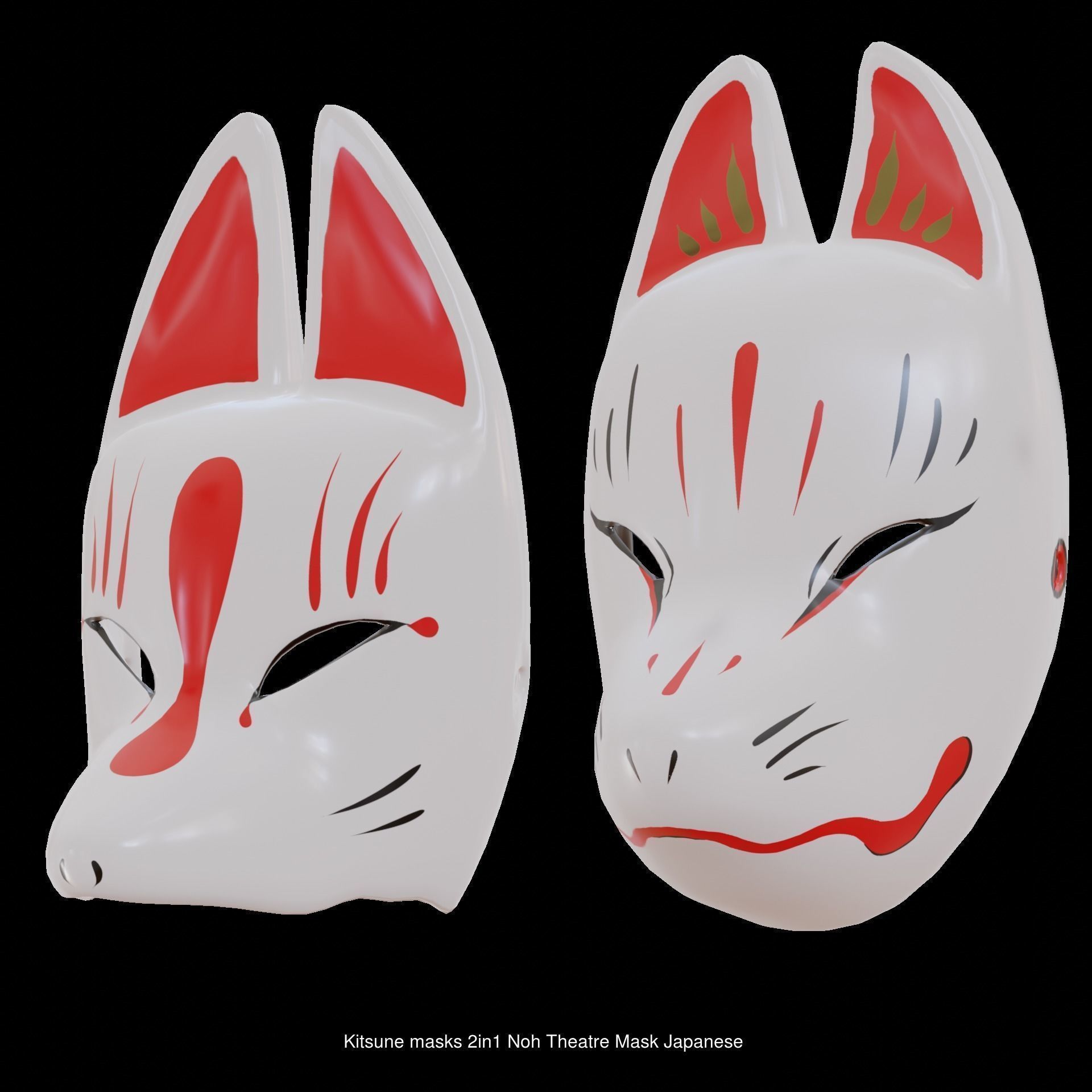 Collection of Japanese Masks Noh theater masks  _4