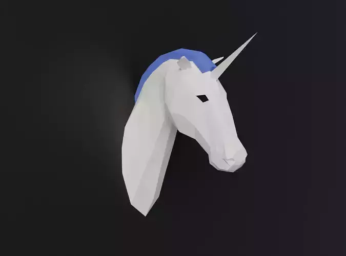 Unicorn head  Low-poly 3D model