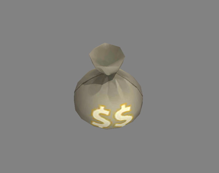 Cartoon Money Bag Low-poly 3D model_2