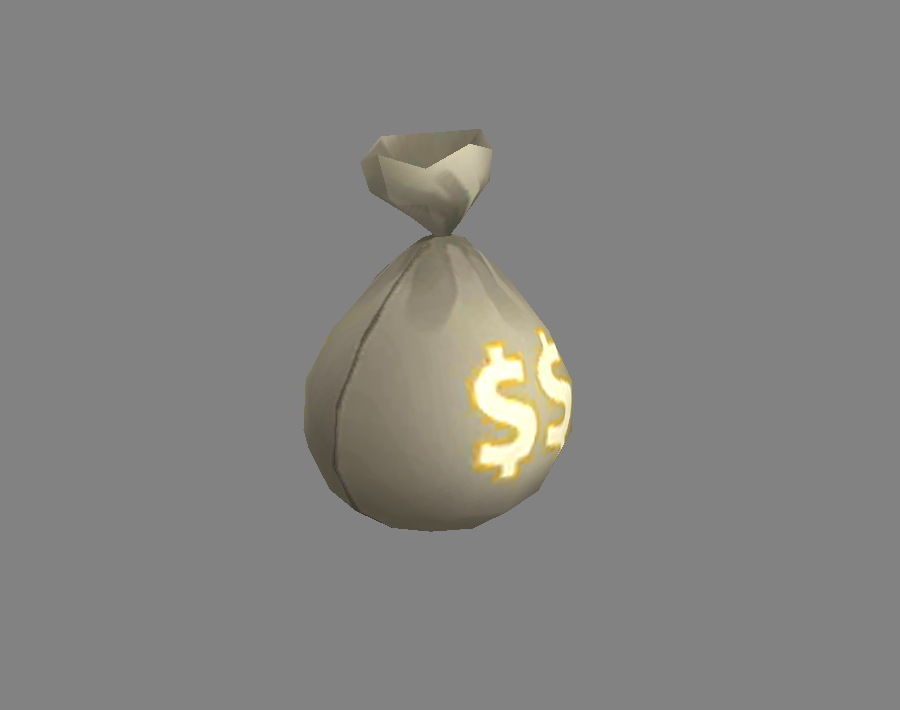 Cartoon Money Bag Low-poly 3D model_1