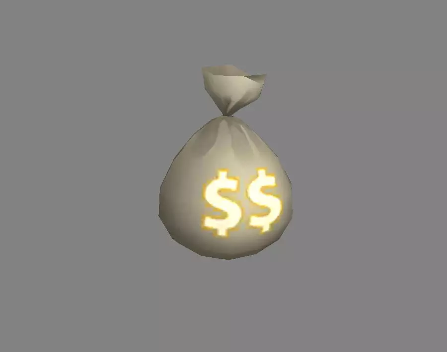 Cartoon Money Bag Low-poly 3D model_0