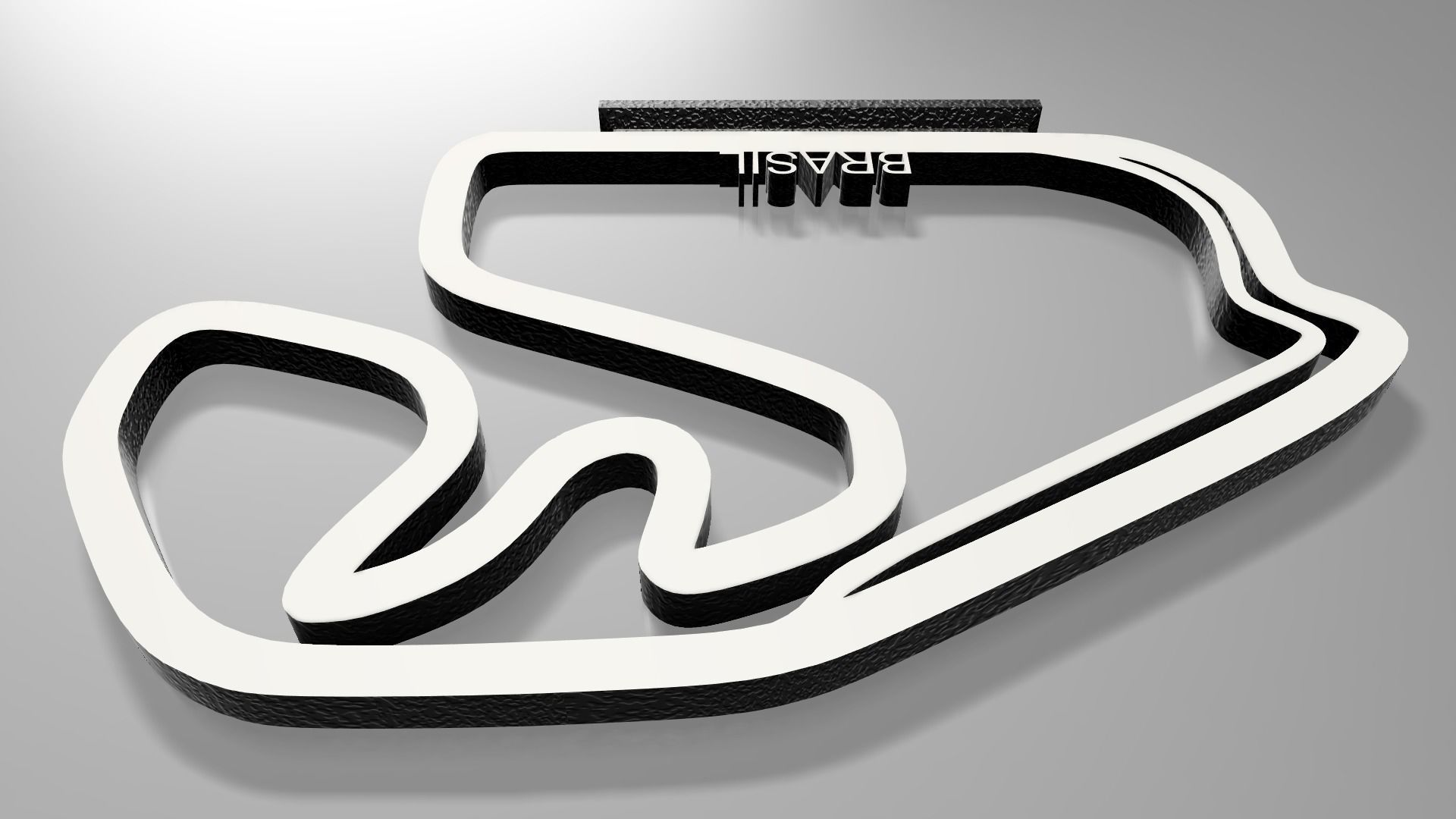 F1 Brasil Racing Track Decor STL File Autodesk Fusion 360 3D print model_10