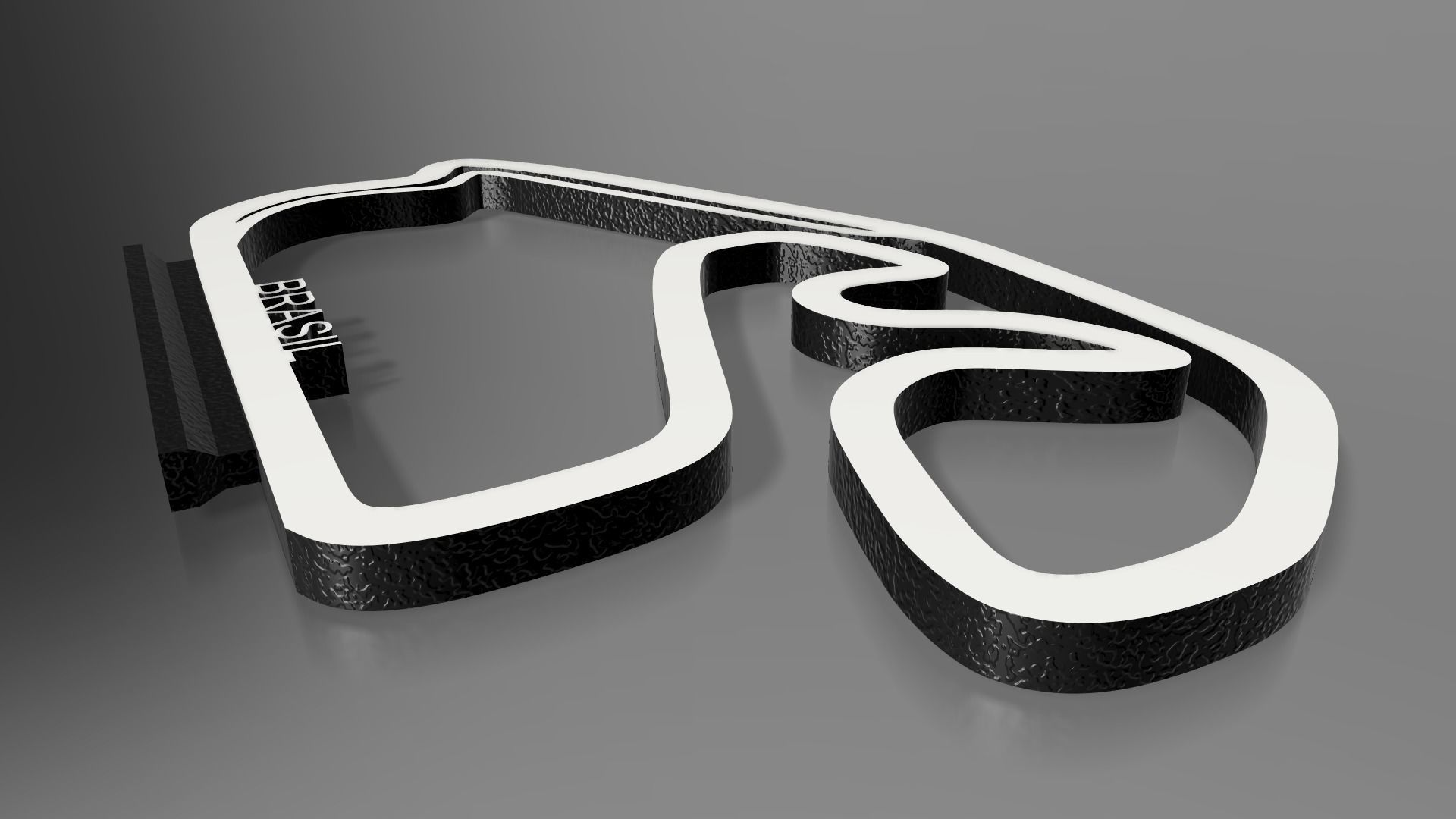 F1 Brasil Racing Track Decor STL File Autodesk Fusion 360 3D print model_6