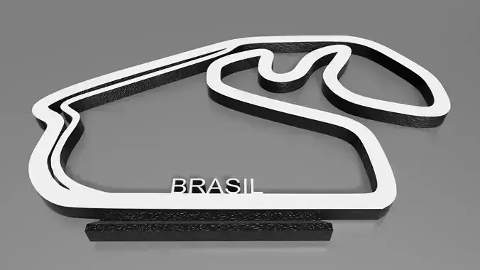 F1 Brasil Racing Track Decor STL File Autodesk Fusion 360 3D print model