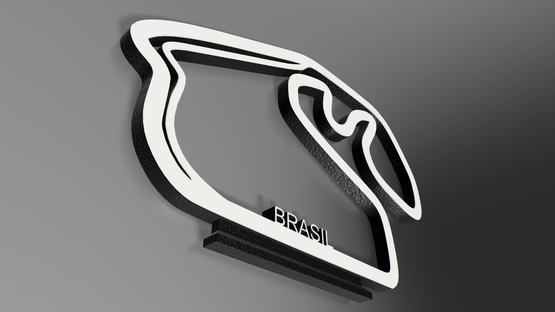F1 Brasil Racing Track Decor STL File Autodesk Fusion 360 3D print model_3
