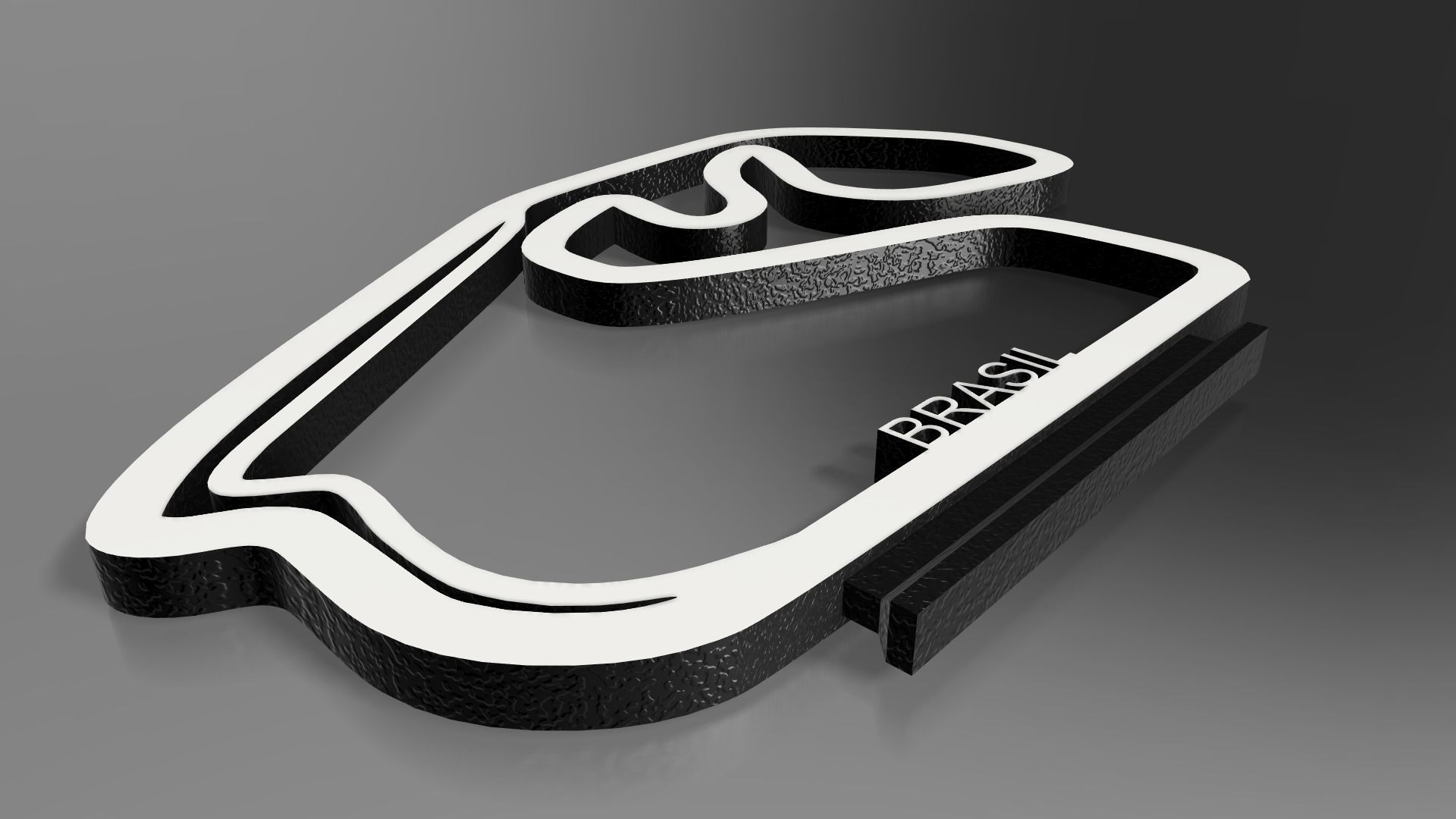 F1 Brasil Racing Track Decor STL File Autodesk Fusion 360 3D print model_5