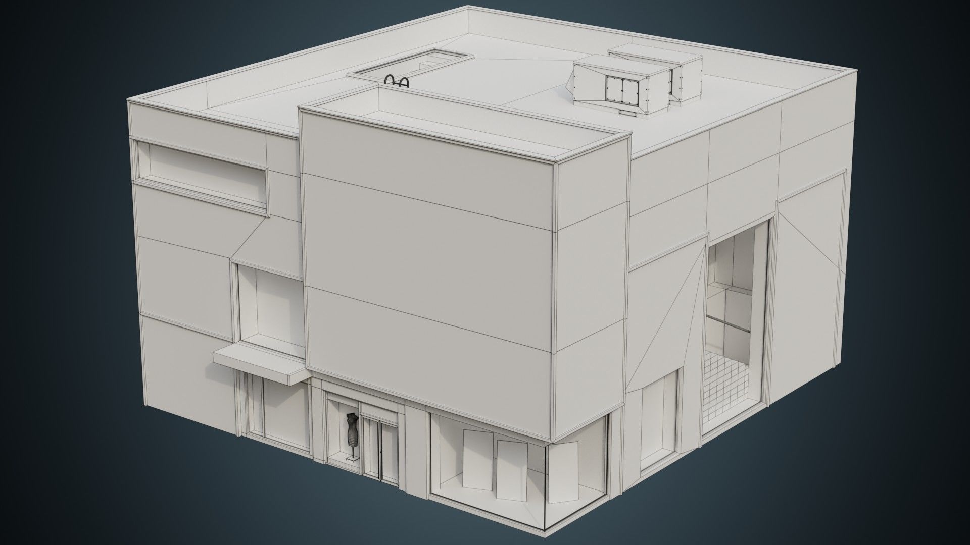 Building 5A Low-poly 3D model_9