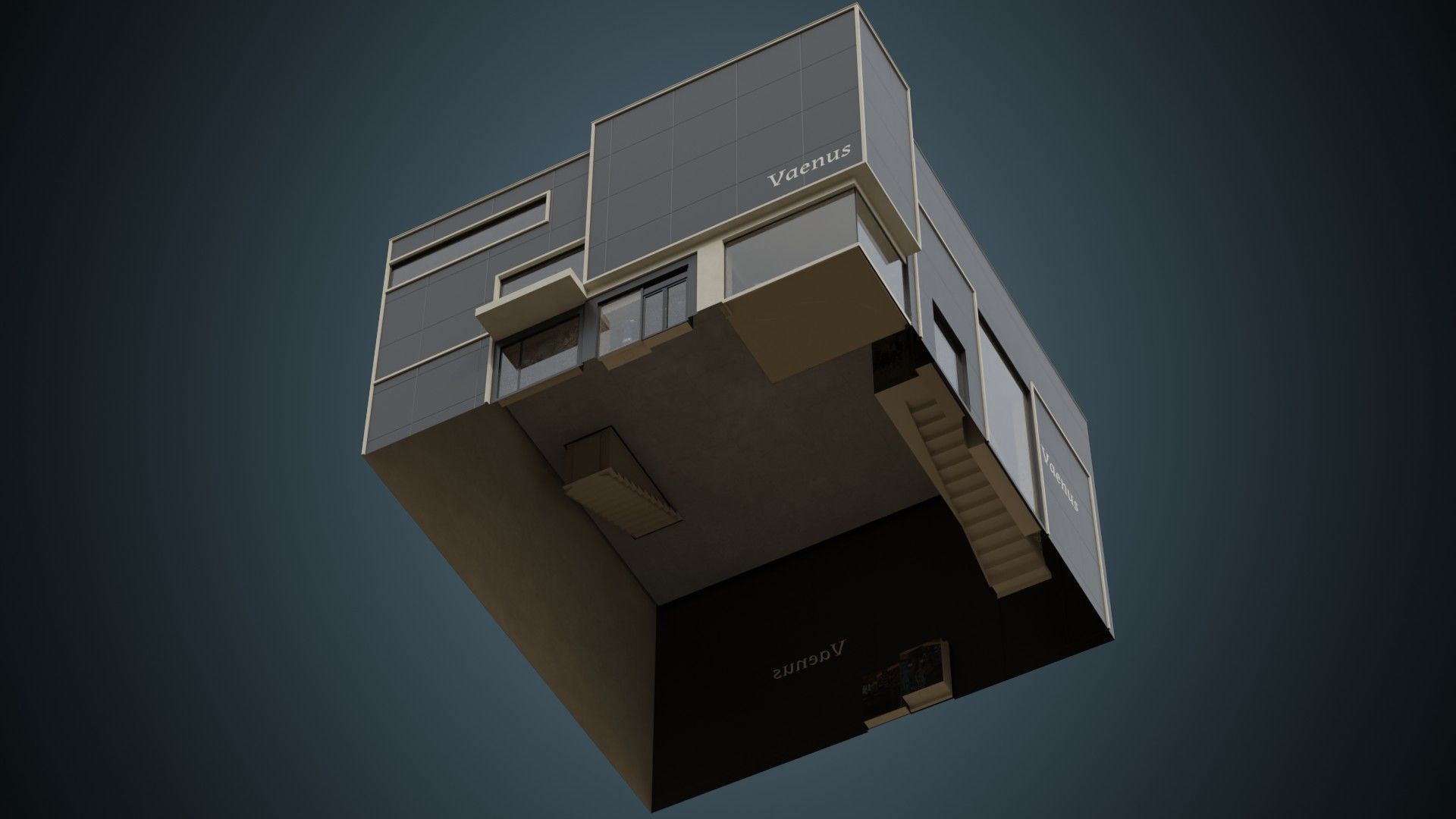 Building 5A Low-poly 3D model_4