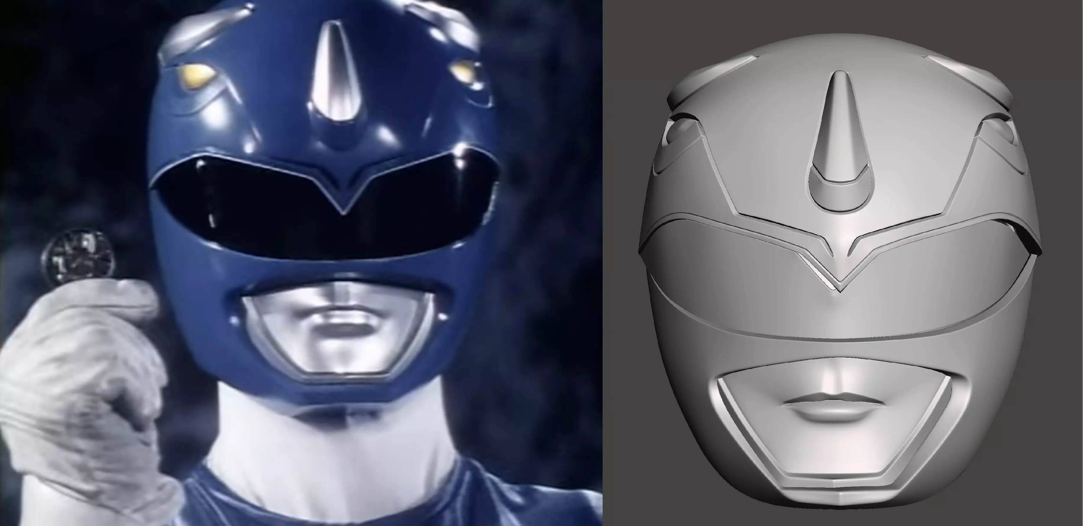 Blue Power Ranger Helmet 3D print model_0