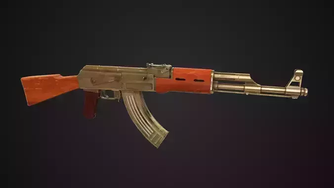 Low Poly AK-47 rifle