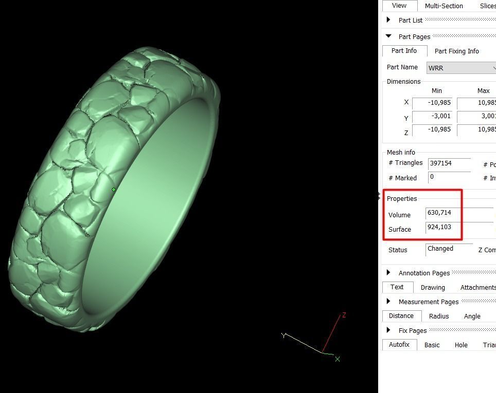 Rocks textured wedding ring size range 3D print model_6