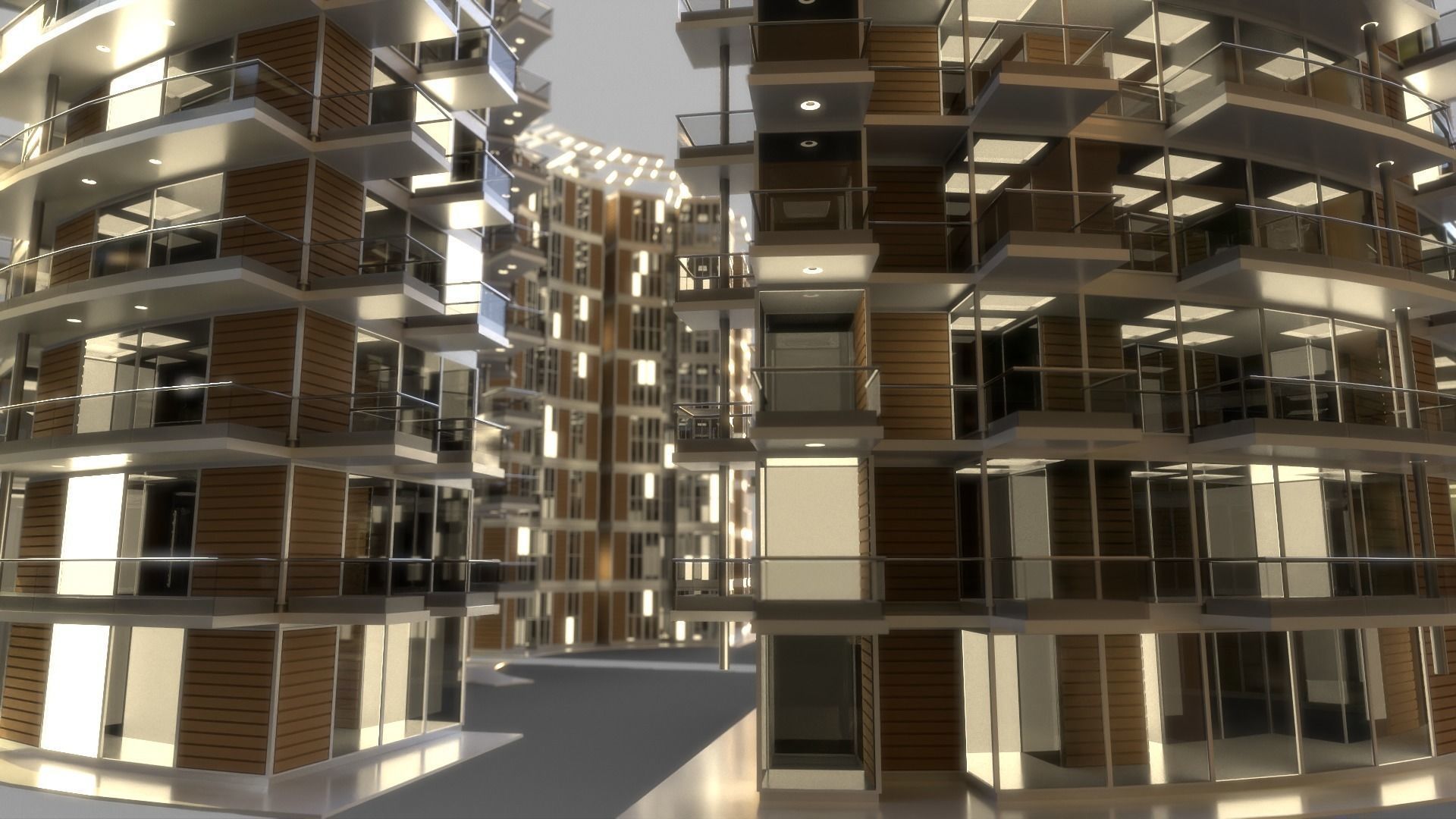 Futuristic High Rise Buildings 01 3D model_5