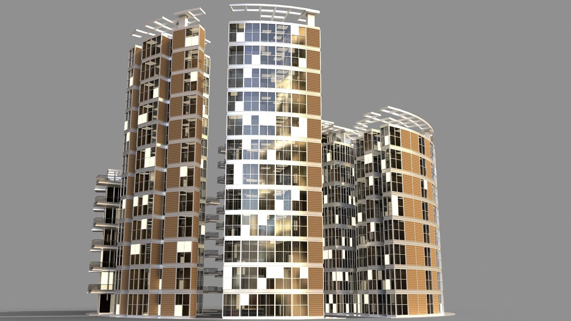 Futuristic High Rise Buildings 01 3D model_2