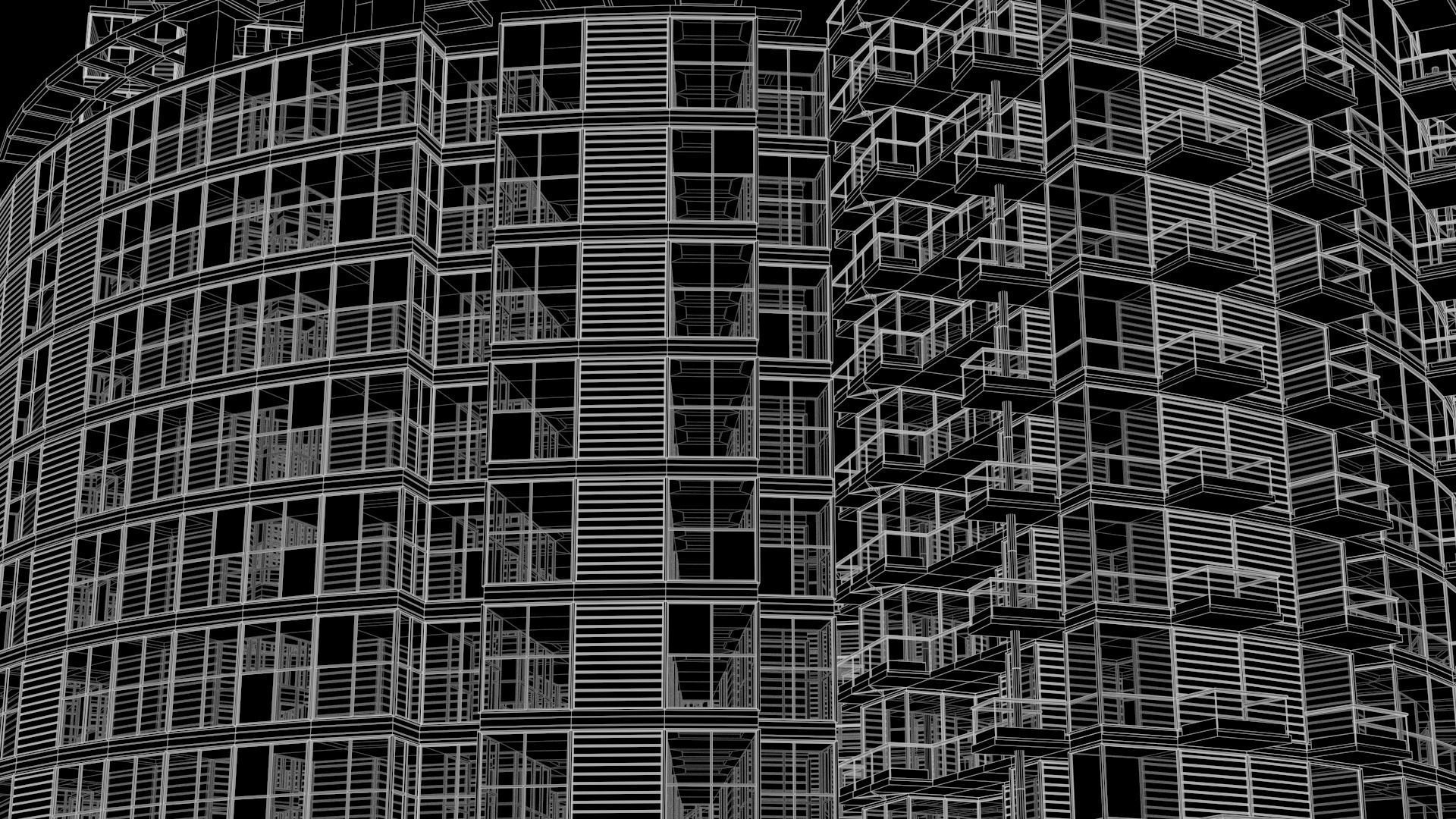 Futuristic High Rise Buildings 01 3D model_10