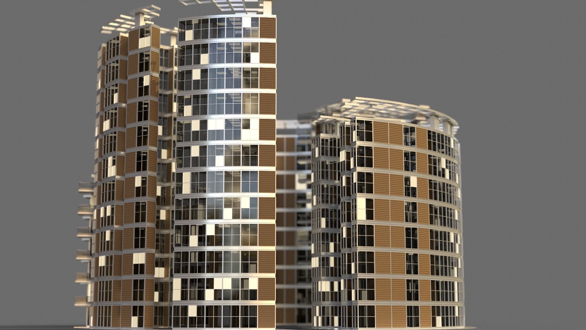 Futuristic High Rise Buildings 01 3D model_7
