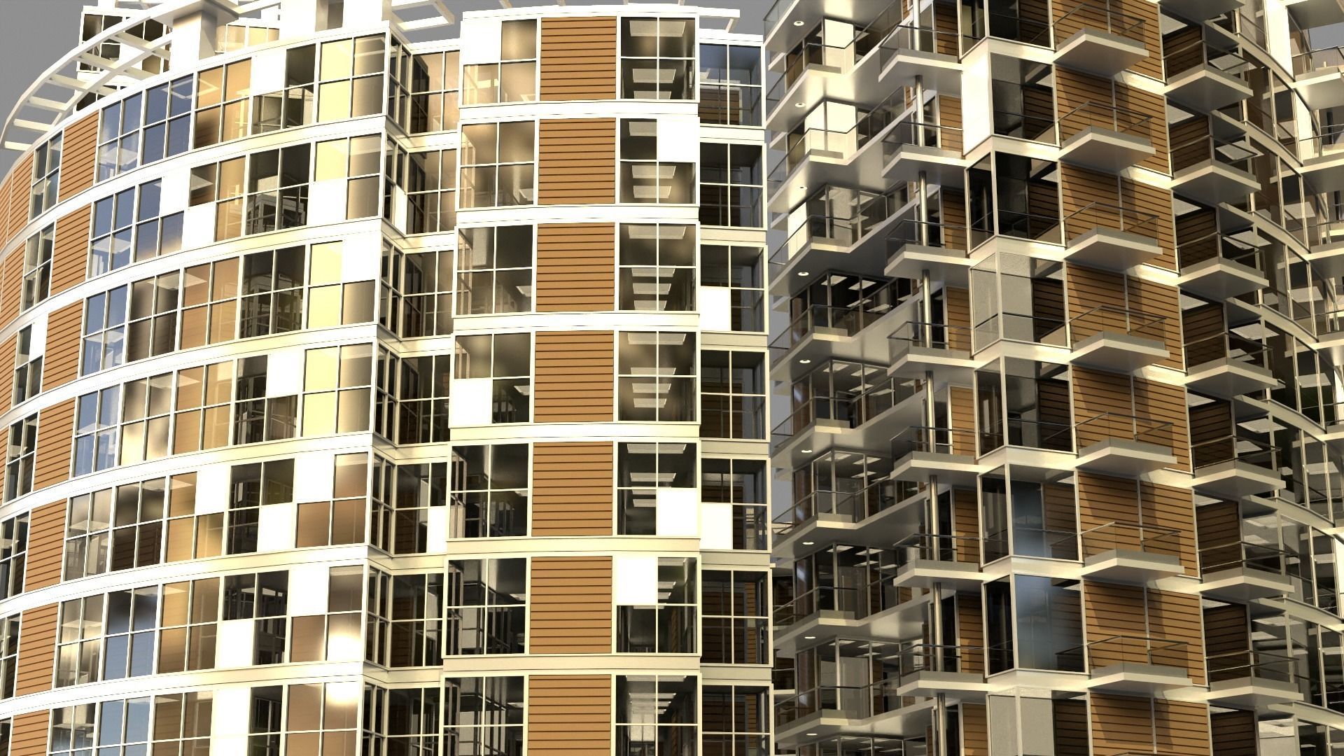 Futuristic High Rise Buildings 01 3D model_4