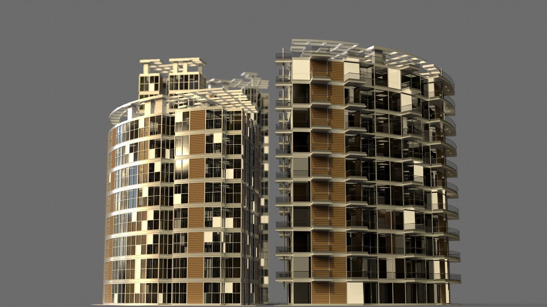 Futuristic High Rise Buildings 01 3D model_12